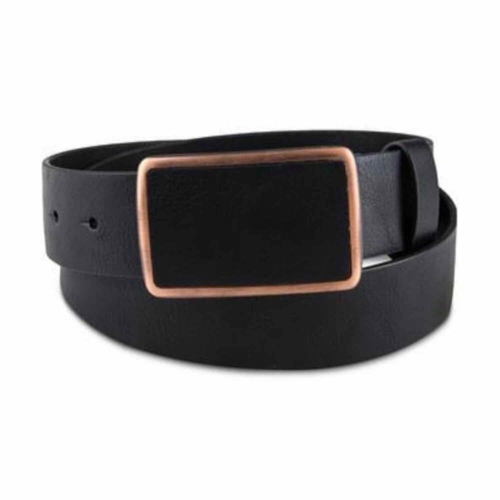 Sun + Stone Mens Black Faux Leather Buckle
Dress Casual Belt